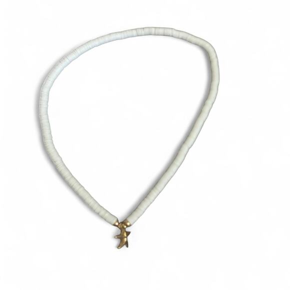 White and gold starfish necklace - Picture 1 of 4